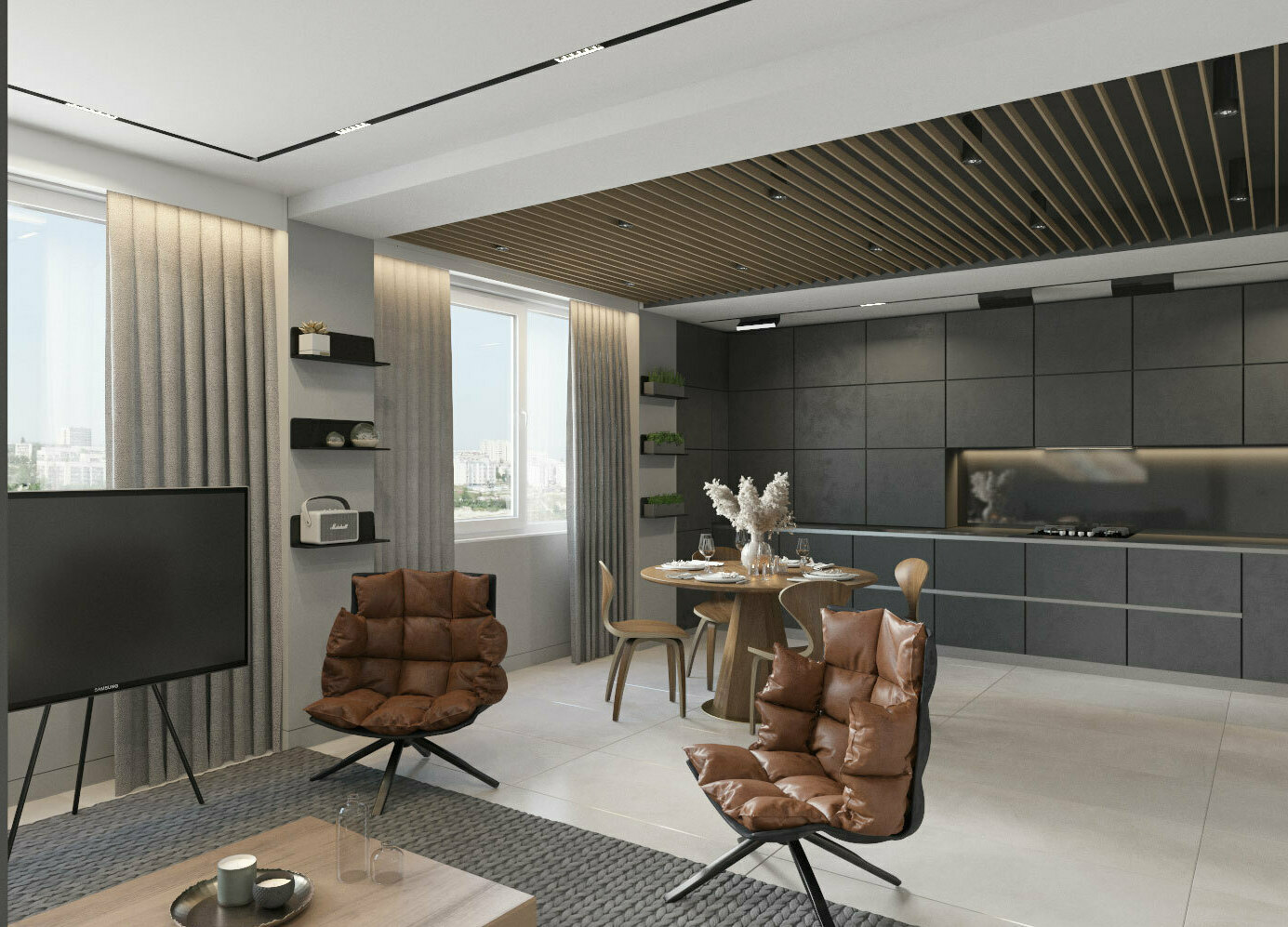 Дизайн-проект трехкомнатной квартиры, ул. Репина, S=99,3 кв.м.
